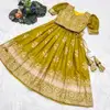 Ajd 8112 Fancy Fabric Zari Weaving Work Lehenga With Blouse Kids Wear Exporters In India